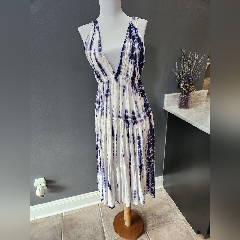 Raviya blue-white tiedye dress womens size small